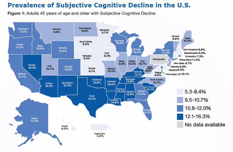 prevalence of subjective cognitive decline in the U.S